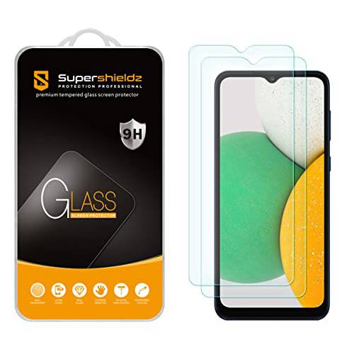 (2 팩) Supershieldz Designed 삼성 갤럭시 A03s 강화유리 화면보호필름, 액정보호필름, 안티 스크레치,  기포방지