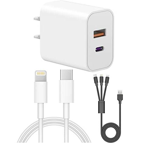아이폰 13 12 고속 Charger[Apple MFi Certified]Lightning 케이블 20W USB-C 벽면 충전기 6FT 케이블 호환가능한 아이폰 13/ 13Pro/ 12/ 12 프로/ 맥스/ 11/ 11Pro/ Xs/ 맥스/ XR/ X/ 8/ 8Plus, 아이패드