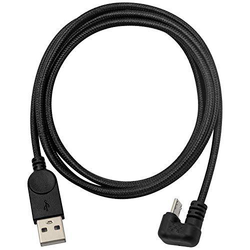 Poyiccot 마이크로 USB 케이블, 마이크로 USB to USB 2.0 케이블, 180 도 U 모양 마이크로 USB 케이블 안드로이드, 5-feet 나일론 Braided 마이크로 USB 고속충전 케이블 삼성, 안드로이드 스마트폰, 블랙
