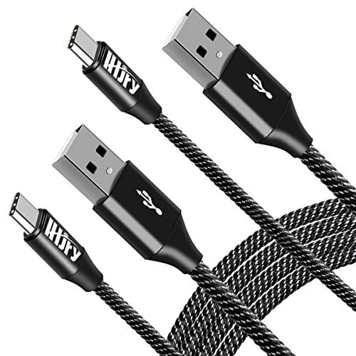 2Pack 6.6ft LHJRY USB C 케이블 3A 고속충전, USB A to 타입 C 충전기 케이블 Braided 호환가능한 삼성 갤럭시 S21 S20 S10 S9 S8, 노트 20 10 9 8, A50 A51 A71 A20 A21 A10, Moto G7 G8