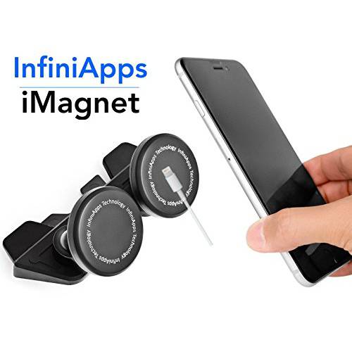 [메이커 of iMagnet] 자동차 마운트, infiniapps DuoMount [자석 마운트]. The Original, Best 특허받은 CD 슬롯 마운트, 모든 세대 of 아이폰, 모든 갤럭시 휴대폰, 모든 갤럭시 태블릿 and 아이패드
