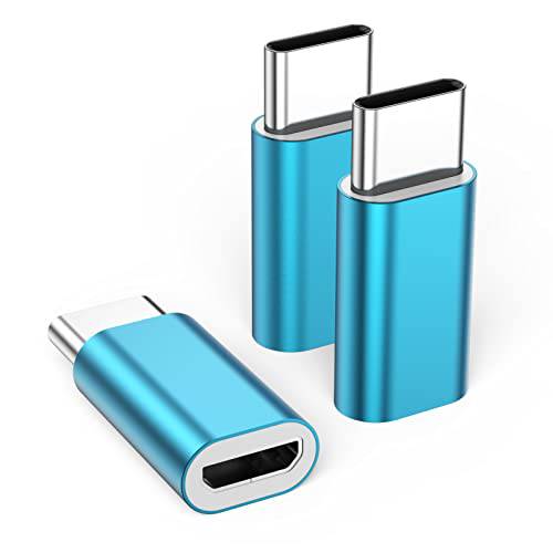 USB C to 마이크로 USB 어댑터, (3-Pack) 마이크로 USB Female to USB C Male 고속충전 커넥터 호환가능한 삼성 갤럭시 S20 S10 S9 S8 플러스, 노트 9 8, A10 A20 A51, LG V35 V30 G7 G6, USB C 충전기