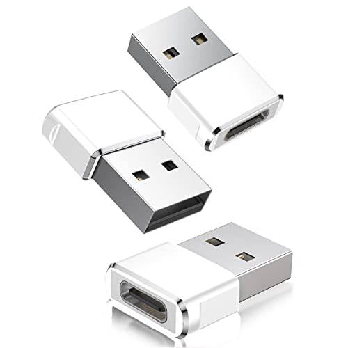 USB C Female to USB Male 어댑터 3Pack, 타입 A 충전기 케이블 컨버터, 변환기 애플 애플워치 워치 시리즈 7 SE, 아이폰 11 12 13 프로 맥스, 에어팟, 아이패드 8 8th 9 9th 에어 4 5 5th 2022 4th 미니 6 6th 세대 세대