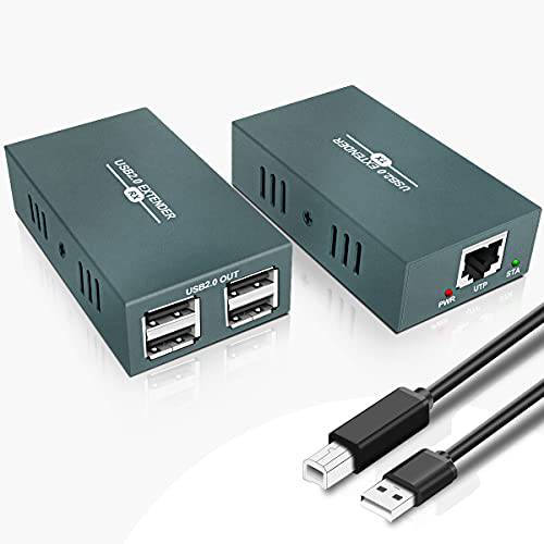 USB 2.0 확장기 RJ45 랜 연장,  4 USB 2.0 포트, Transmit 50m/ 165ft Over 이더넷 Cat5/ 5e/ 6/ 7, 지원 파워 Over 케이블, 플레이 and 플러그, No 드라이버 필수…