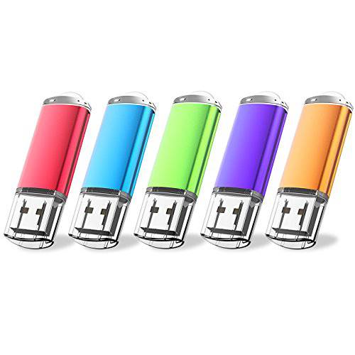 JUANWE 5 팩 2GB USB 플래시 드라이브 USB 2.0 썸 드라이브 점프 드라이브 접지 기억 스틱 펜 - 파란색 / 보라색 / 분홍색 / 녹색 / 주황색 (2GB 5 색 혼합)