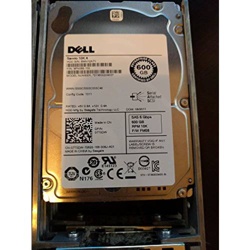 Dell 7T0DW 600GB 10K 2.5 SAS 하드디스크 in R Series 트레이