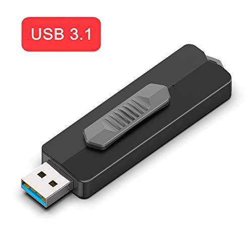 Aiibe 128GB 플래시드라이브 USB 플래시드라이브 128 GB USB 3.1 썸 드라이브 Speeds Up to 370MB/ s (128G, 블랙)
