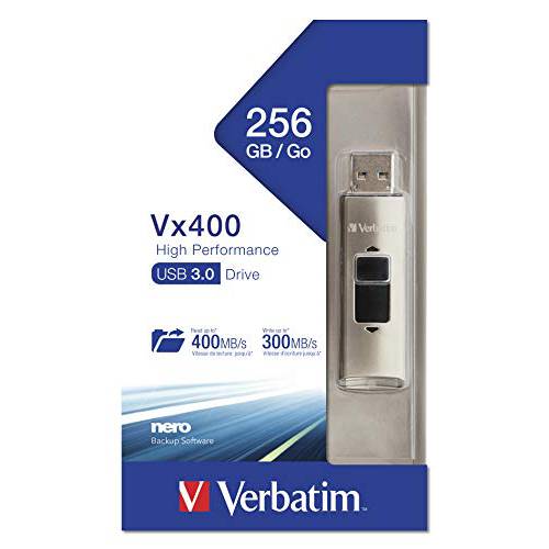 Verbatim 256GB Store ’N’ 고 Vx400 USB 3.0 플래시드라이브 - 실버