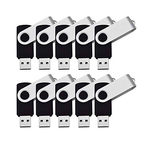 USB 3.0 플래시드라이브, KEXIN 16 GB 플래시드라이브 3.0 16GB 썸 드라이브 벌크, 대용량 점프 드라이브 메모리 스틱 Zip 드라이브, 블랙 10 팩