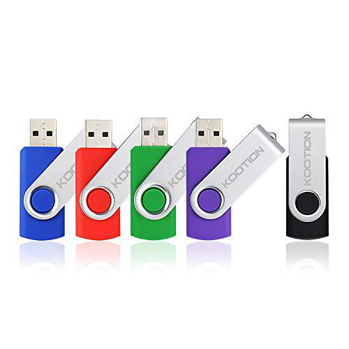 KOOTION 5 Pack 8GB USB 플래시 드라이브 8 GB 플래시 드라이브 썸 드라이브 메모리 스틱 펜 드라이브 5컬러: Black Blue Green Purple Red