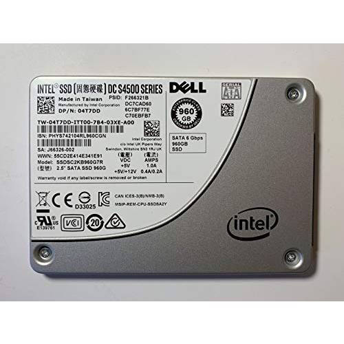 Intel 960GB SSD 2.5 6Gb/ s SATA SSD 모델: SSDSC2KB960G7R DP/ N: 4T7DD