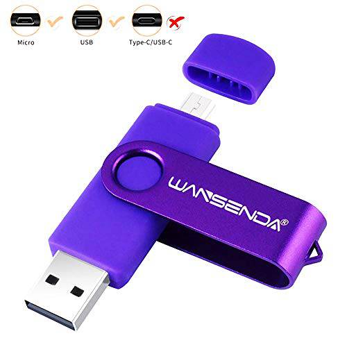 WANSENDA OTG USB 플래시 드라이브 마이크로 USB 포토 스틱 16GB 32GB 64GB 128GB 256GB 안드로이드 디바이스 PC 태블릿,태블릿PC 맥 128GB 퍼플 for