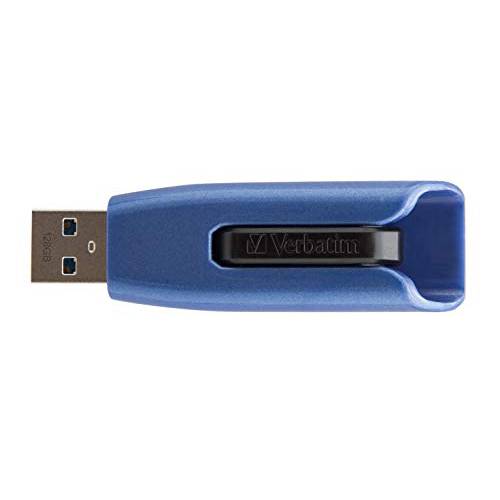 Verbatim 128GB USB 3.0 Store ’N’ Go V3 맥스 플래시드라이브 - Cap-Less& PC/  맥 호환가능한 - 블루