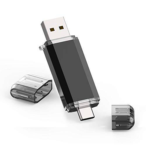 타입 C 플래시드라이브, 64GB 2 in 1 OTG USB C+ USB 3.0 듀얼 드라이브 방수 메모리 스틱 with 키체인,키링,열쇠고리 메탈 for 컴퓨터, 맥북, Google’s Chromebook Pixel, 삼성 갤럭시 (TYPE-C64GB)