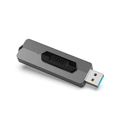 KOOTION USB 플래시드라이브 128 GB USB 3.1 Superspeed up to 370M/ s 메모리 스틱 Capless 접이식 썸 드라이브 Zip 드라이브 점프 드라이브 Pendrive 128 GB, 그레이