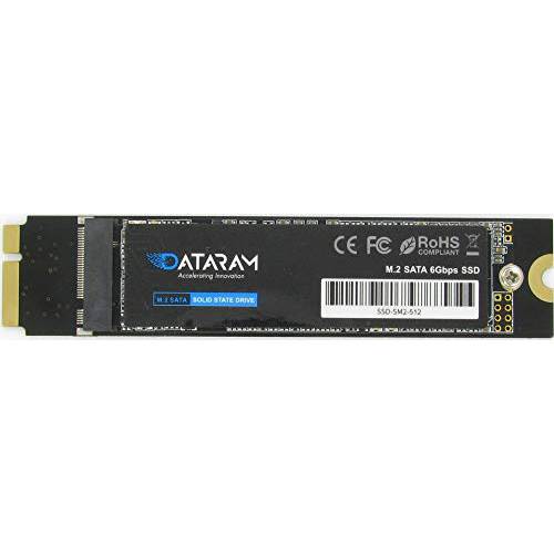 DATARAM SSD for 2012 애플 맥북 에어 A1465 EMC 2558& A1466 EMC 2559, SATA-III M.2 2280 내장 SSD (512GB)