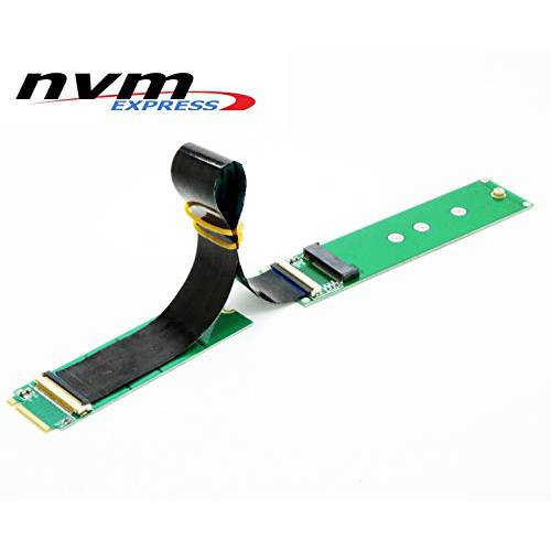 Sintech M.2 NVME 확장기, NGFF M-Key PCIe SSD 익스텐션 카드 with Anti-electromagnetic Foiled 케이블 20CMS (블랙 케이블)