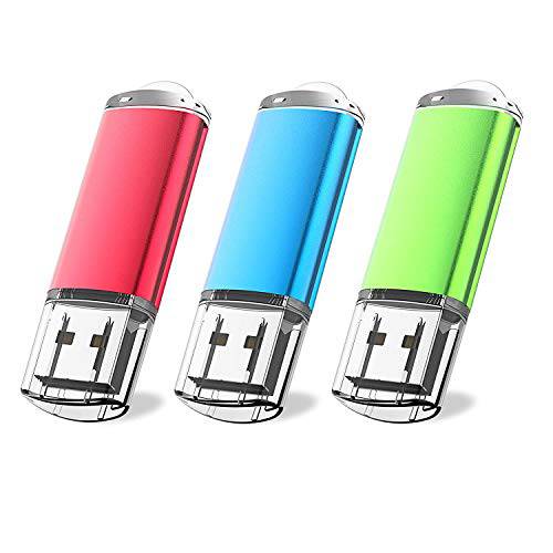 플래시드라이브, wellsenn USB 드라이브 5 X 16 GB USB 플래시드라이브 16 gb 썸 드라이브 메모리 스틱 스위블 키체인,키링,열쇠고리 Design 믹스컬러 (16GB5) (mixcolor5)