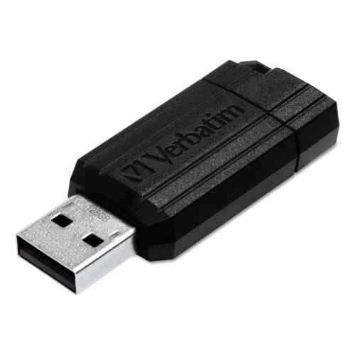 Verbatim - Pinstripe USB 드라이브 2.0, 128GB, 블랙