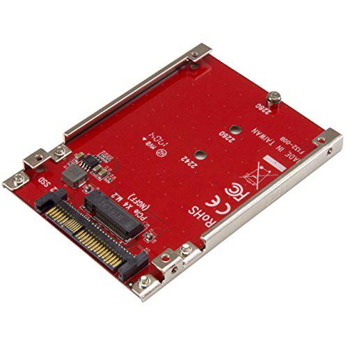 StarTech .com M.2 to U.2 어댑터 - for M.2 PCIe NVMe SSD - PCIe M.2 드라이브 to U.2 (SFF-8639) Host 어댑터 - M2 SSD 컨버터, 변환기 (U2M2E125), 레드