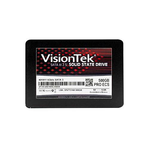VisionTek 500GB 프로 ECS 7mm 2.5 Inch SATA III 내장 솔리드 State with 3C TLC 낸드 테크놀로지 드라이브 for 데스크탑 컴퓨터, 노트북 and 맥 Systems (901299)