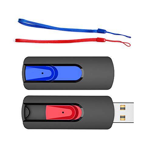 Slideasy 2 X 128GB 플래시드라이브 128GB USB 2.0 플래시드라이브S 접이식 썸 드라이브 64 gb 메모리 스틱 for 백업 and 스토리지 점프 드라이브 USB 스틱 USB 드라이브 128 GB with 스트랩 by KOOTION