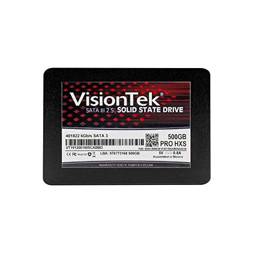 VisionTek 500GB 프로 HXS 7mm 2.5 Inch SATA III 내장 SSD with 3D TLC 낸드 테크놀로지 for 데스크탑 컴퓨터, 노트북 and 맥 Systems (901310)