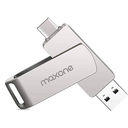Maxon e USB Type-C 플래시드라이브 2-in-1 울트라 듀얼 메모리 스틱 드라이브 for 고속 OTG 안드로이드 스마트폰, 맥북, 아이패드 프로, 태블릿 and PC - USB-C, USB 3.1(128GB)