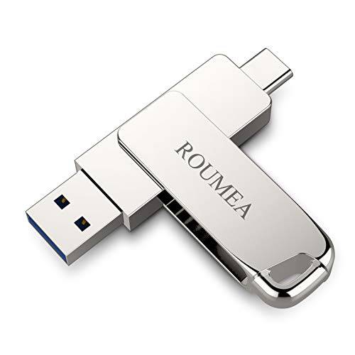 ROUMEA USB 타입 C 플래시드라이브 듀얼 USB 3.0 썸 드라이브 for 안드로이드 스마트폰 태블릿 맥북 Chromebook Pixel - 256GB