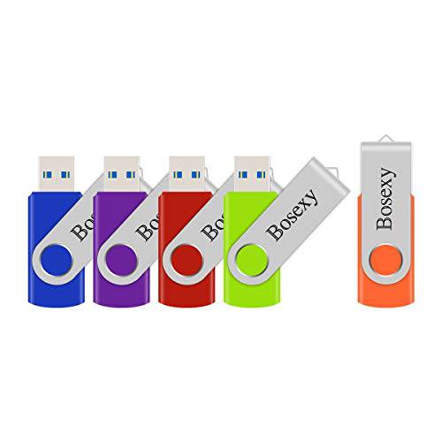 5 x 32GB USB 플래시드라이브 3.0 Rotated Design, Bosexy  썸 Drives High-Speed 메모리 스틱 for 포토 Videos(Mixcolors: 블루 퍼플 레드 그린 오렌지)