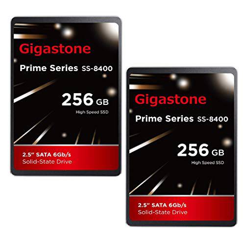 Gigastone 256GB 2.5 내장 SSD 2-Pack 3D 낸드 SSD, SATA III 6Gb/ s 2.5 inch 7mm (0.28”), 읽기 up to 550MB/ s