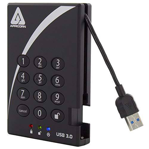 Apricorn Aegis 맹꽁이자물쇠,통자물쇠,자물쇠 256 GB USB 3.0 SSD 256-Bit Encrypted 휴대용 드라이브 (A25-3PL256-S256)