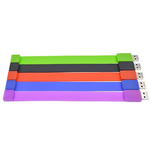 썸 드라이브 32GB 벌크, 대용량 5 팩 USB2.0 플래시 드라이브 - Multi-Colored 펜 드라이브 32 GB USB 2.0 메모리 스틱 리스트밴드 PENDRIVE - FEBNISCTE  팔찌 점프 드라이브 Zip 드라이브 데이터 스토리지