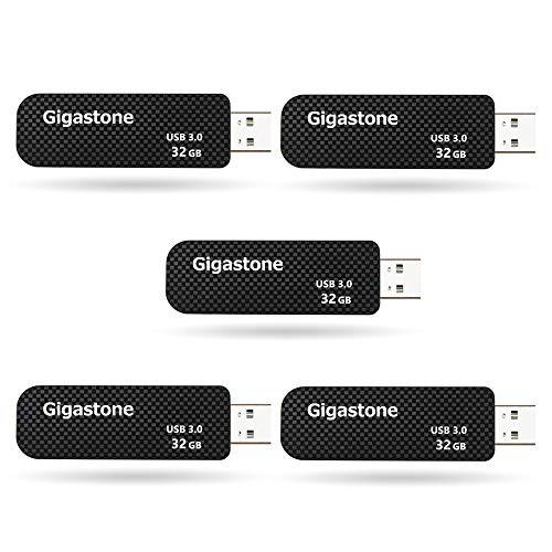 Gigastone Z30 32GB USB3.0 플래시드라이브 5-Pack, Capless 개폐식 디자인 펜 드라이브, 카본 파이버 스타일, Reliable 퍼포먼스&  듀러블