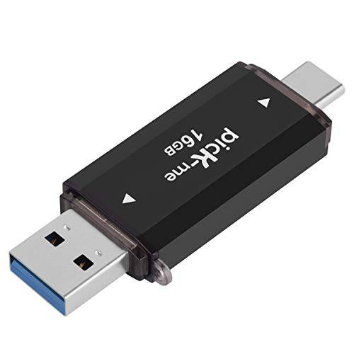 picK-me USB C 플래시드라이브, 2-in-1 USB 3.0 썸 드라이브, 듀얼 USB 메모리 스틱 드라이브 고속,  Type-C 안드로이드 스마트폰 태블릿 and New 맥북 (32GB)