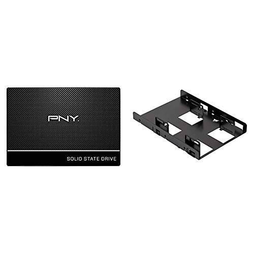 PNY CS900 240GB 3D 낸드 2.5 SATA III 내장 SSD ( SSD) - ( SSD7CS900-240-RB)&  커세어 듀얼 SSD 마운팅 브라켓 3.5 C SSD-BRKT2, 블랙