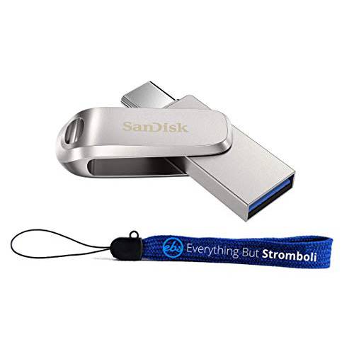SanDisk 울트라 듀얼 드라이브 Luxe USB Type-C 128GB 플래시드라이브 스마트폰, 태블릿, and 컴퓨터 - 고속 USB 3.1 펜 드라이브 (SDDDC4-128G-G46) 번들,묶음 (1) Everything But Stromboli  스트랩