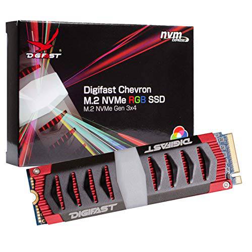 Digifast  셰브론 블랙+ 1TB M.2 NVMe RGB SSD - Gen3x4 PCIe, M.2 2280, 도시바 BiCS3 낸드