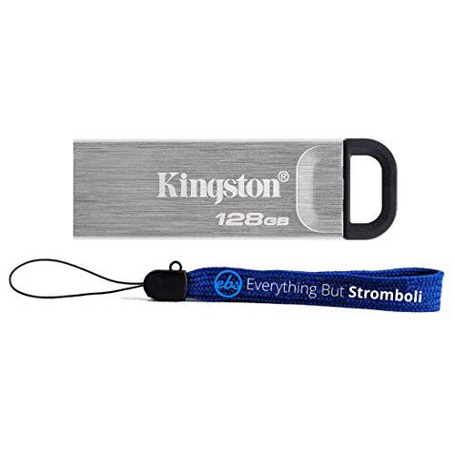Kingston 128GB DataTraveler Kyson USB 3.2 플래시드라이브 200MB/ s 고속 USB 컴퓨터 (DTKN/ 128GB) 번들,묶음 1 Everything But Stromboli  스트랩
