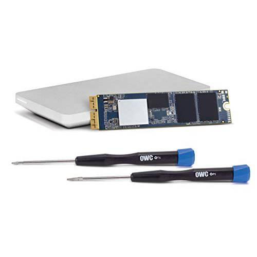 OWC 240GB Aura 프로 X2 Complete SSD 업그레이드 솔루션  툴& OWC 엔보이 프로 인클로저 맥북 에어 ( 미드 2013-2017) and 맥북 프로 (레티나, Late 2013 - 미드 2015), (OWCS3DAPT4MB02K)