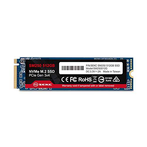 SEKC SM250512G 512GB NVMe M.2 2280 PCIe 세대 3x4, SSD R/ W CDM Up to 1700/ 1500 MB/ S, (Atto) Up to 3300/ 3100 MB/ S, 내장 SSD