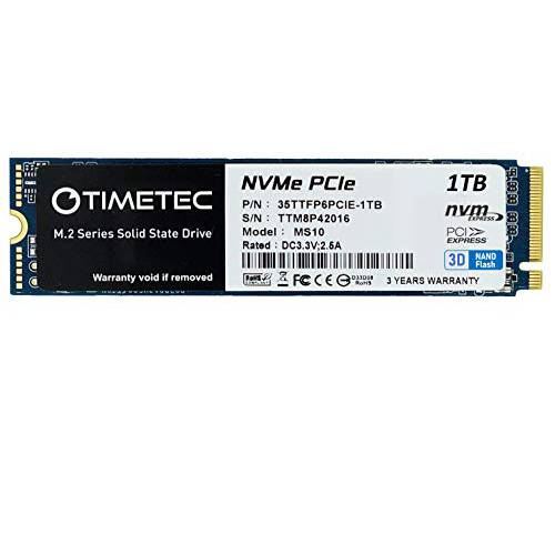 Timetec 1TB SSD NVMe PCIe Gen3x4 8Gb/ s M.2 2280 3D 낸드 TLC 600TBW 고성능 SLC Cache Read/ Write 스피드 Up to 1, 800/ 1, 500 MB/ s 내장 SSD (1TB)
