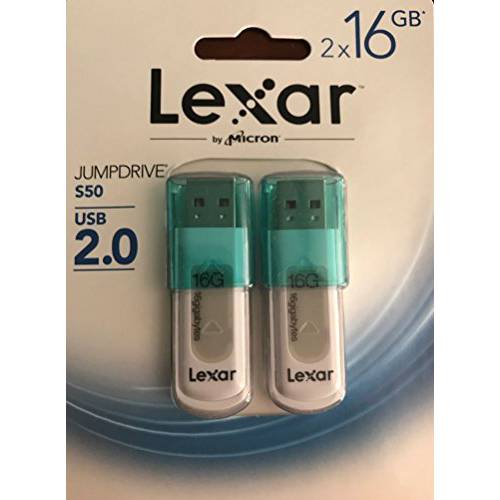 Lexar 점프드라이브 S50 16GB USB 플래시드라이브 LJDS50-16GASBNA2 - 다양한 컬러 2 팩