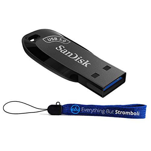 SanDisk 울트라 시프트 64GB USB 3.0 플래시드라이브  컴퓨터&  노트북 - 고속 (SDCZ410-064G-G46) 번들,묶음 (1) Everything But 스트롬볼리 스트랩