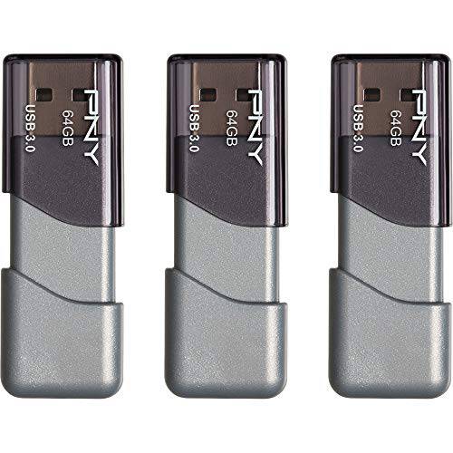 PNY 64GB 터보 Attache 3 USB 3.0 플래시드라이브 3-Pack