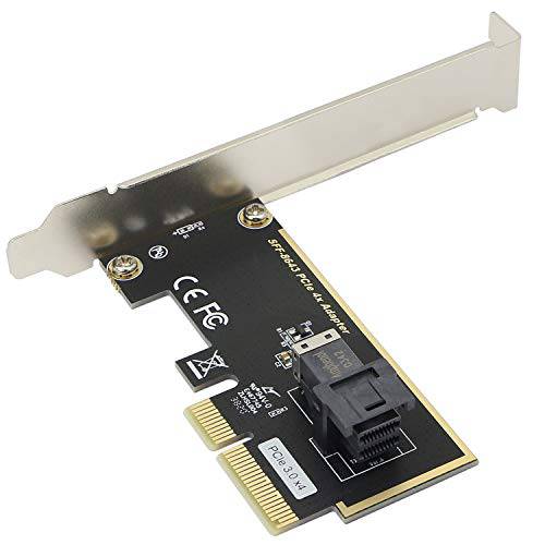 SFF-8643 to PCIE 4X 어댑터, Gelrhonr PCI Express 4X SSD U.2 nVME, PCIe 카드 to PCIe 3.0 x 4 어댑터, 호환가능한 X4 X6 X8 슬롯 U.2 SSD 드라이버