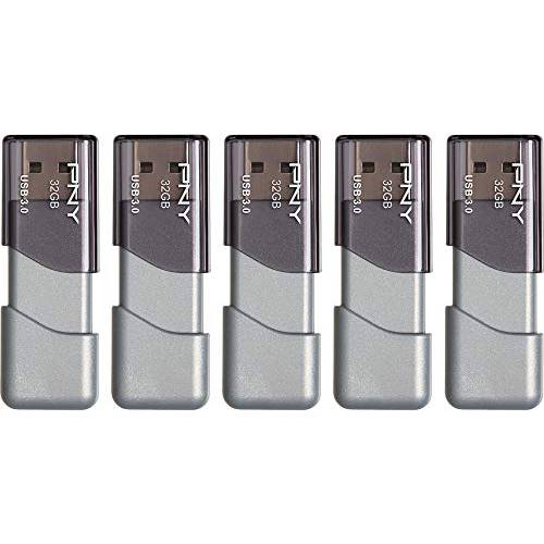 PNY 32GB 터보 Attache 3 USB 3.0 플래시드라이브, 5-Pack (P-FD32GX5TBOP-MP)