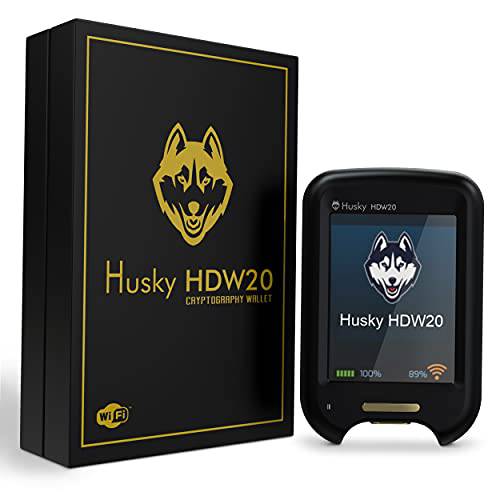 허스키 HDW20 The Best 암호화 하드웨어 지갑 - 와이파이 지원, Bitcoin 지갑 라지 터치스크린 LED 디스플레이, 용이하게 Manageable 안전한 Cryptocurrency 콜드 스토리지 간편 to 팔로우 User 수동