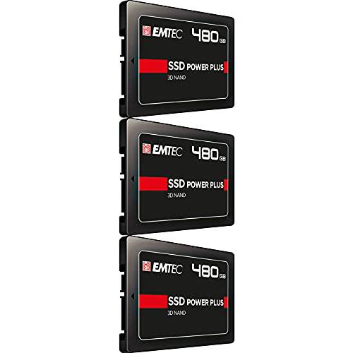 EMTEC 480GB X150 파워 플러스 3D 낸드 2.5” SATA III 내장 SSD (SSD) ECSSD480GX150 (3-Pack)