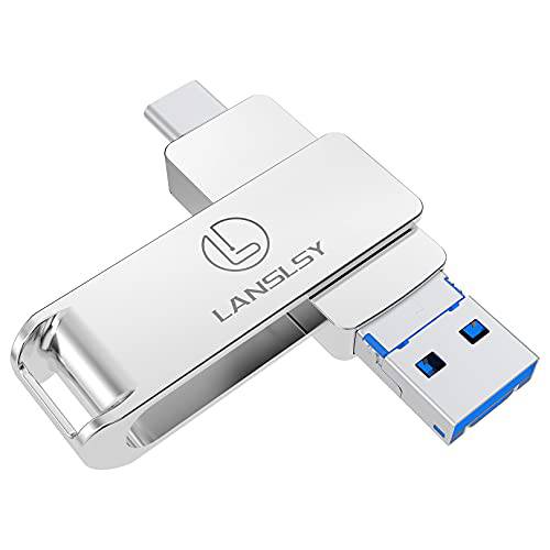USB C 플래시 드라이브, 128GB 플래시 드라이브, Lanslsy 타입 C USB C 드라이브, 3 in 1 USB 3.0 메모리 스틱 USB-C 썸 드라이브 안드로이드 휴대폰, PC, 태블릿, 태블릿PC, Mac, USB-C 타입 c 스마트 폰